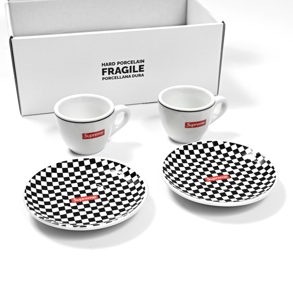 Supreme IPA‎ Porcellane Aosta Espresso Set Of 2 Black And White